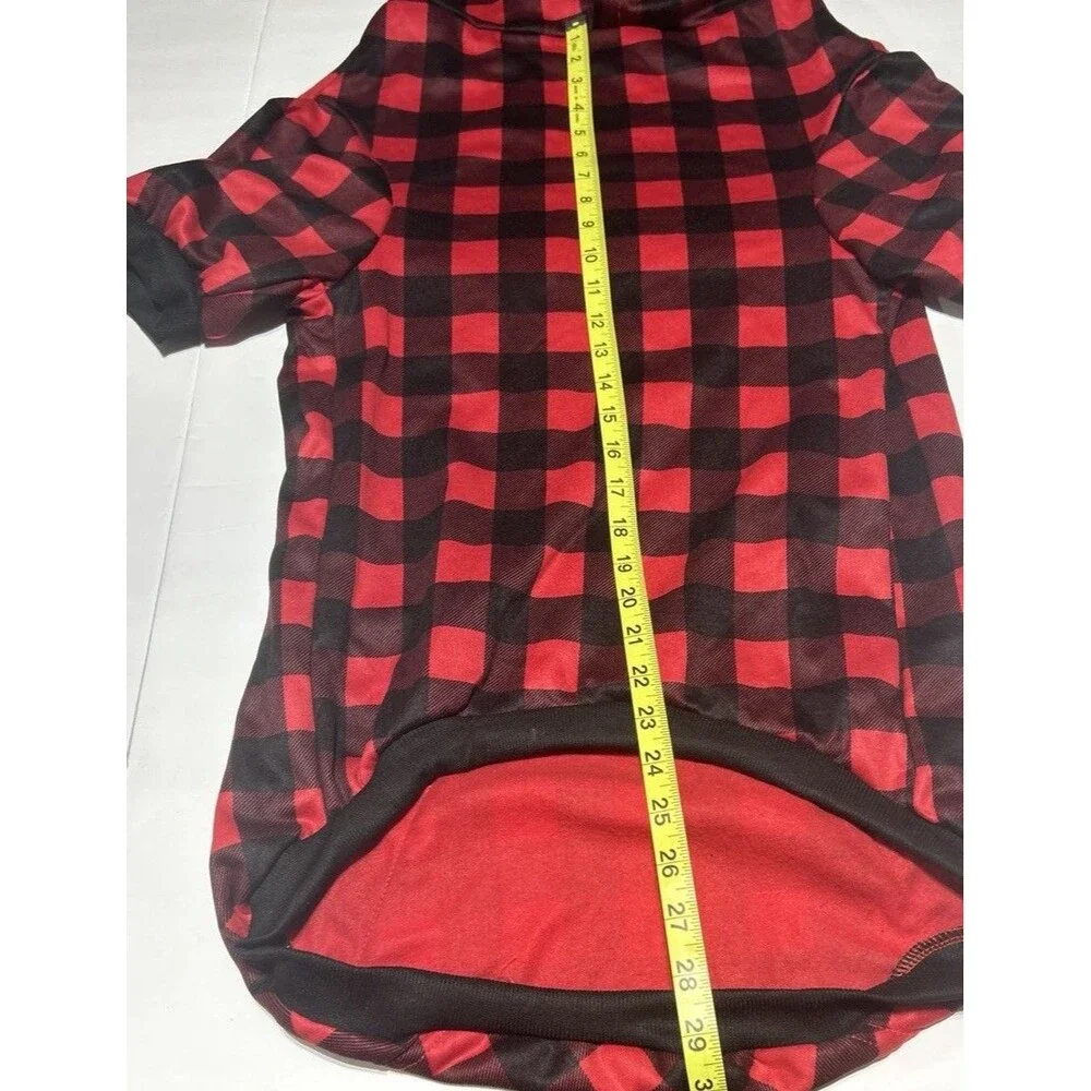 Red Black Plaid Dog Hoodie XXL Buffalo Pet Sweater Medium Large Dogs 45-70 LBS